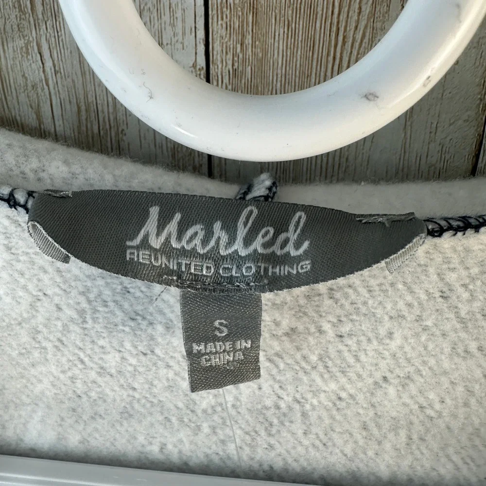 Marled Reunited Clothing Faux Tie Dye Fleece Hooded Cardigan Jacket S‎ Oversized